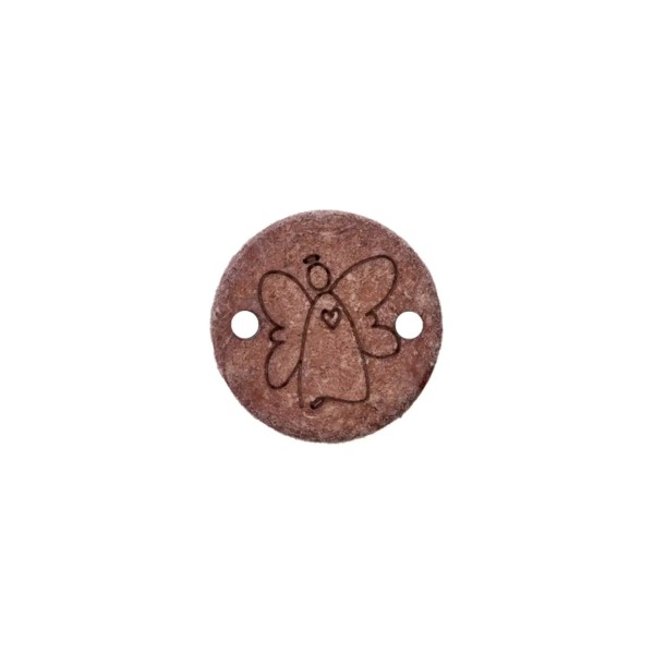 Zierteil Engel mit Herz mittelbraun 15mm