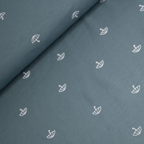 Baumwolljersey Regenschirm jeansblau