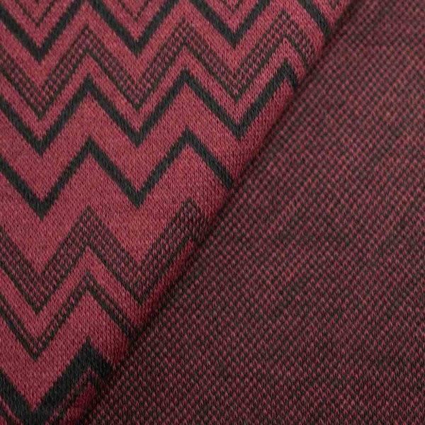 Jacquard Jersey Chevron bordeaux