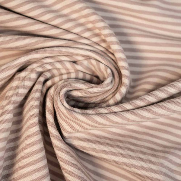 Baumwolljersey Ringelstreifen taupe-beige