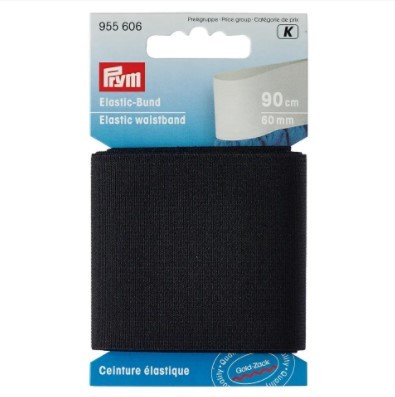 Prym 60mm breiter Elastic-Bund schwarz 90cm lang