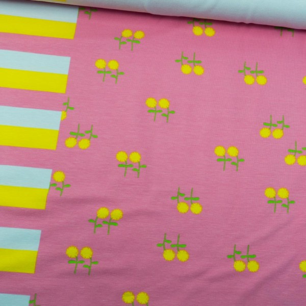Baumwolljersey 75cm Panel Wuseltierchen rosa