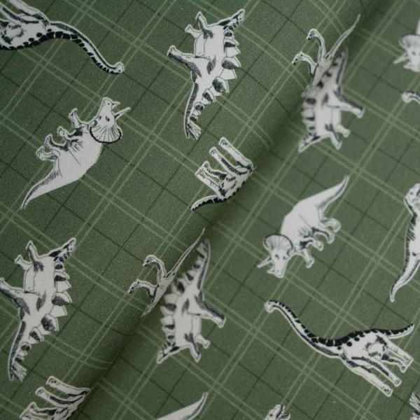 Baumwolljersey Karo & Dinos oliv