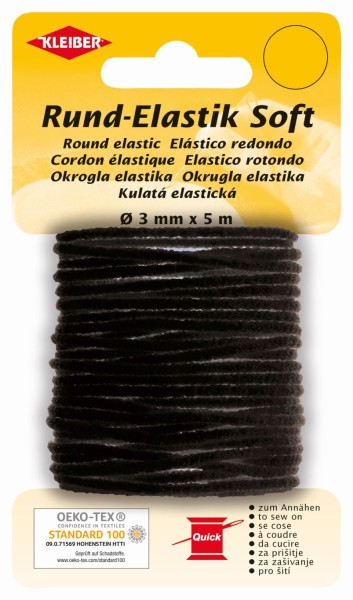 Kleiber Elastic-Kordel SOFT 3mm schwarz