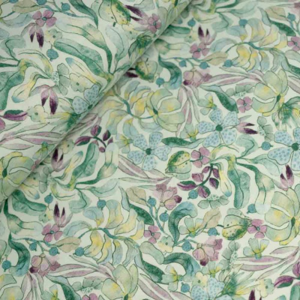 Bamboo Jersey kleine Blumen mint