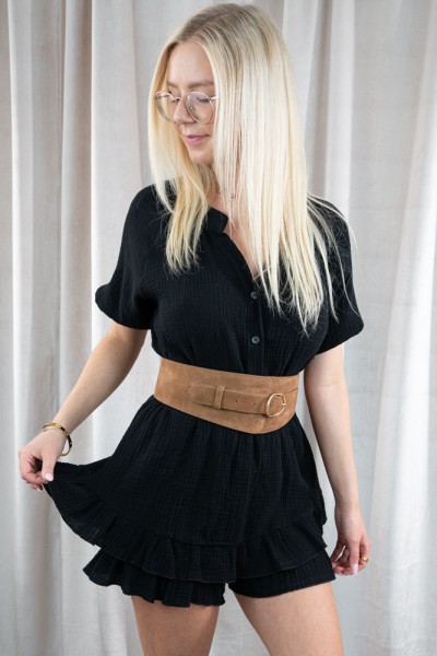 Musselin Jumpsuit Felicia schwarz