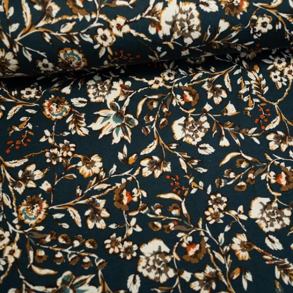 Viskosejersey Blütenknospe petrol