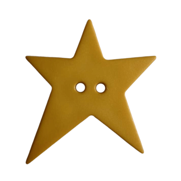 Stern-Knopf asymmetrisch 15mm senfgelb