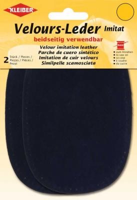 Kleiber 2Stk Velourleder-Imitat Patches zum Aufnähen navy