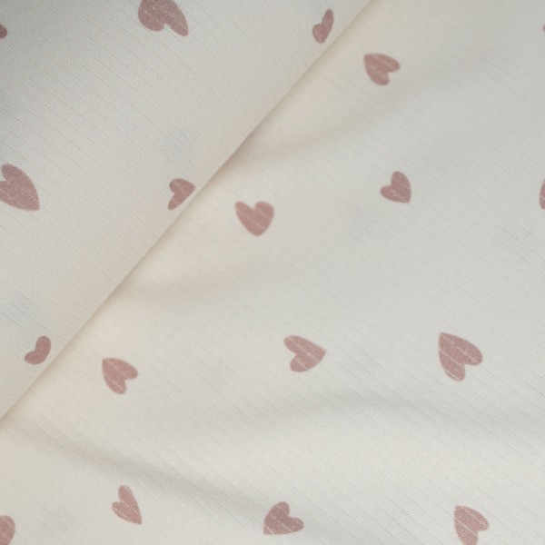 Ripp Baumwolljersey Herzen mauve