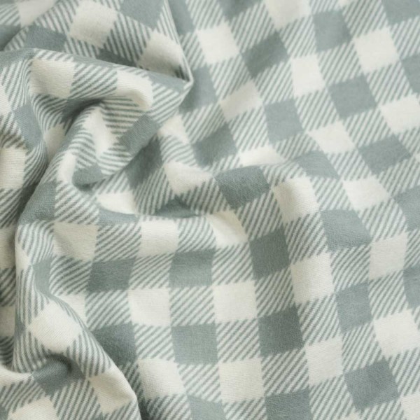 Flanell Baumwolle große Karos salbei