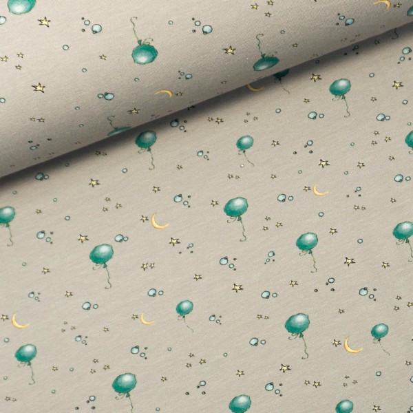 Baumwolljersey Digital Little Balloon taupe-hell
