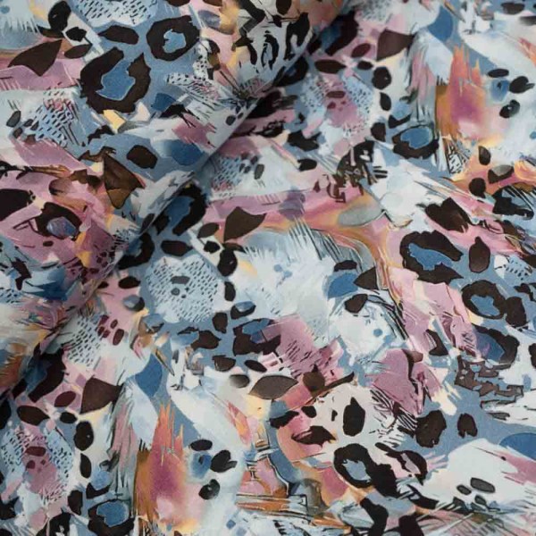 French Terry Sweat Leo Paint blau