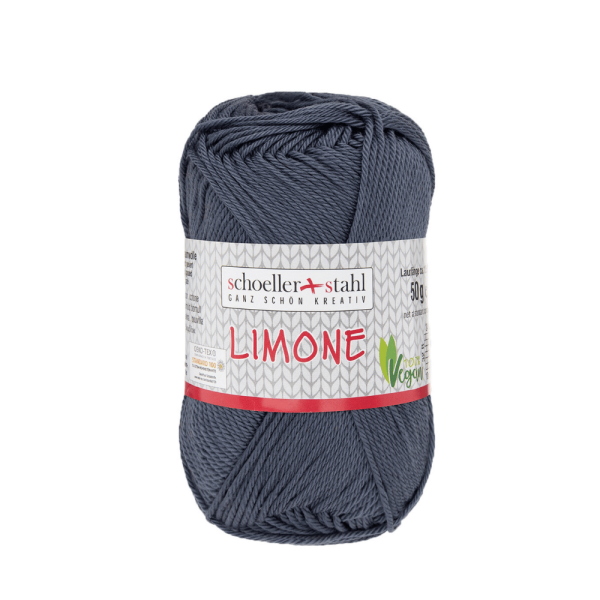 Strickgarn Baumwolle Limone dunkelgrau