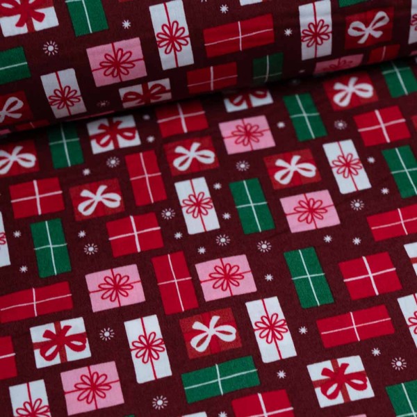 Baumwollwebware Geschenke bordeaux