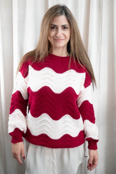 Strick Pullover SOFT Wavey bordeaux