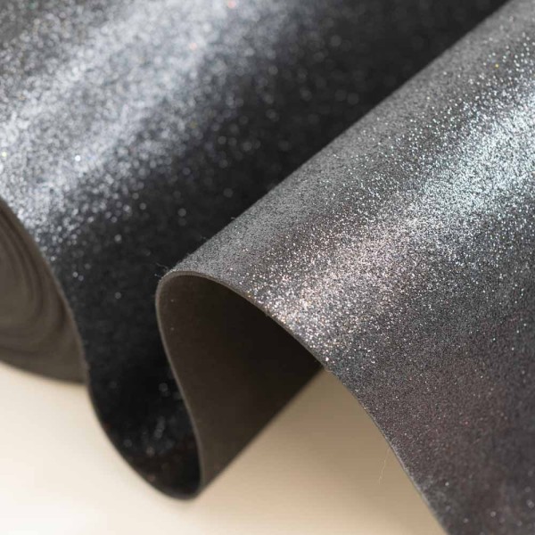 Glitzer Moosgummi Goma Eva 2mm schwarz