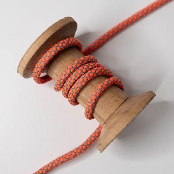 Elastische Kordel geflochten Bi-Color 5mm orange-grau