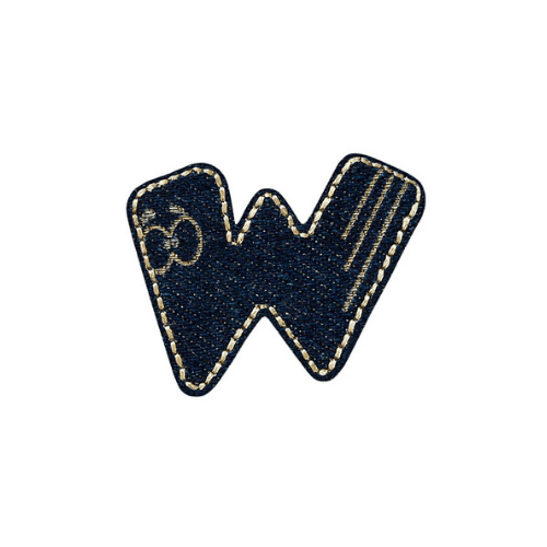 Applikation Jeans Buchstabe W