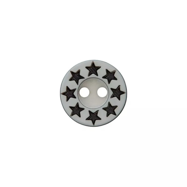 Polyesterknopf Sterne 12mm hellgrau