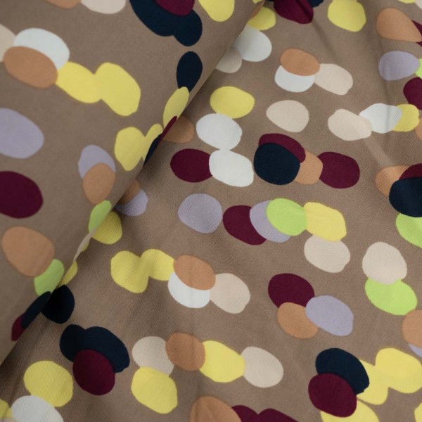 Viskosetwill Stretch Pünktchen beige