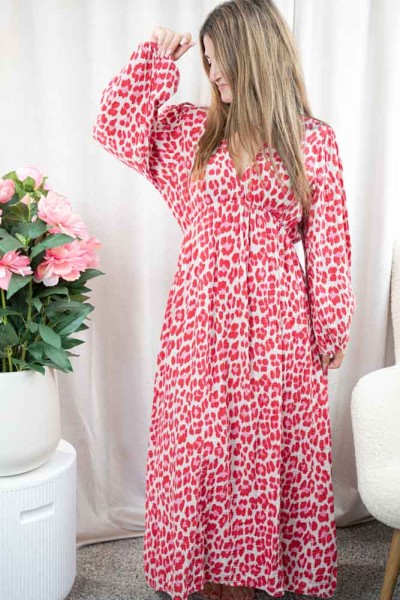 Musselin Maxi Kleid Marlin Leo rot
