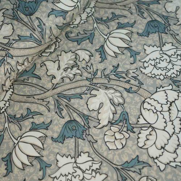 Baumwolljersey florale Zweige beige