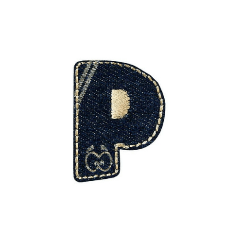 Applikation Jeans Buchstabe P