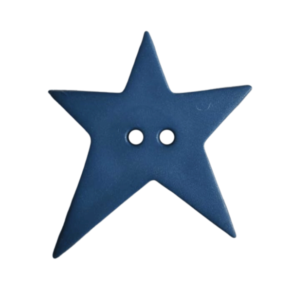Stern-Knopf asymmetrisch 15mm jeansblau