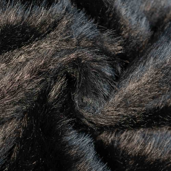 Kunstfell Plüsch Langhaar schwarz