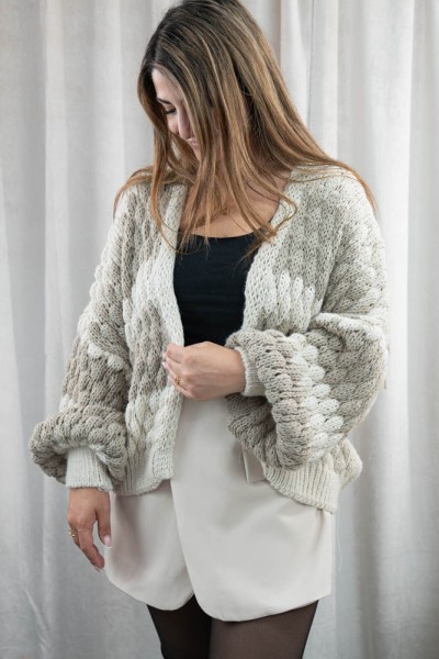 Cardigan Grobstrick Giovanna taupe