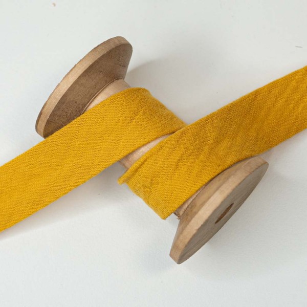 Musselin Schrägband Amelie 20mm senfgelb