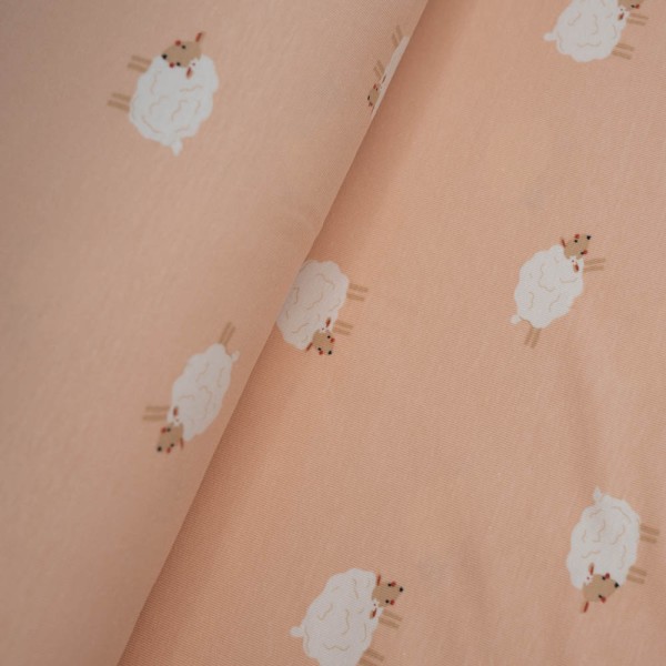 Baumwolljersey kleines Schaf nude