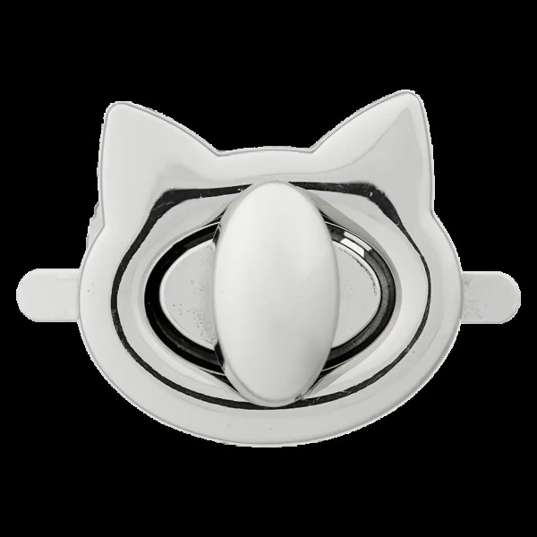 Taschenverschluss Katze 28mm silber