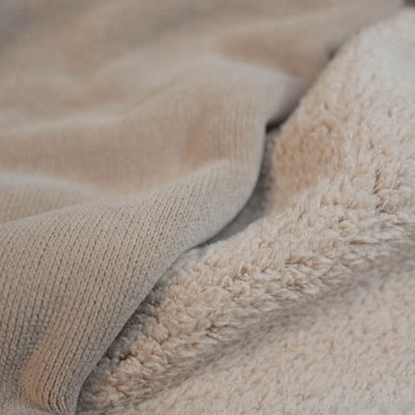 Strickjersey Doubleface Innen Teddy beige