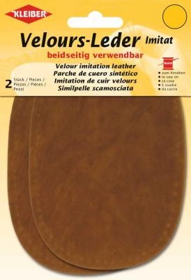 Kleiber 2Stk Velourleder-Imitat Patches zum Aufnähen braun