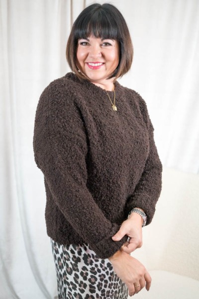 Bouclé Pullover Bea chocolate