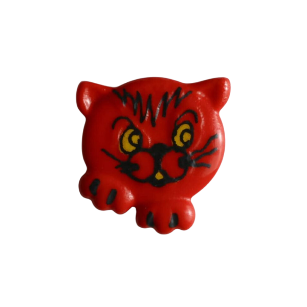 Kinderknopf Freche Katze 20mm rot