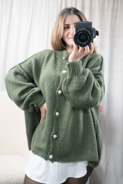 Oversize Cardigan Caro khaki