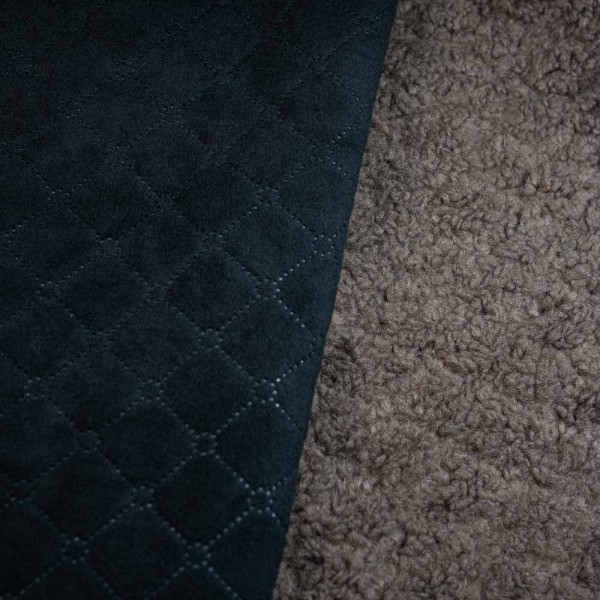 Steppstoff Velour Doubleface Teddy braun