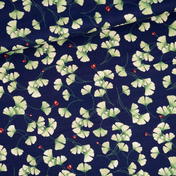 Gütermann Baumwollwebware Brilliant Ginkgo navy