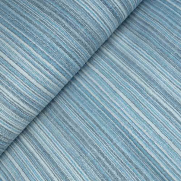 Musselin Double Feine Streifen jeansblau