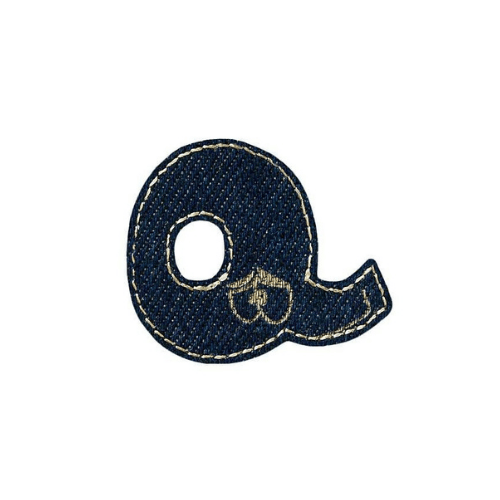 Applikation Jeans Buchstabe Q