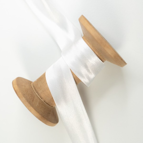 Satin Schrägband 20mm weiß
