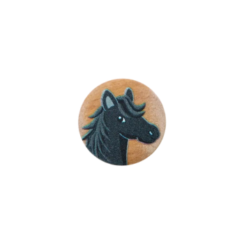 Prym Holzknopf Pferd 15mm schwarz