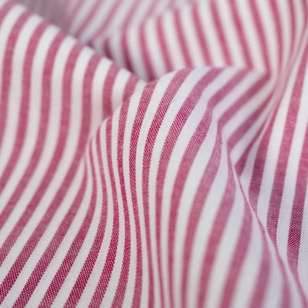 Baumwoll Popeline Streifen MELIERT pink-beere