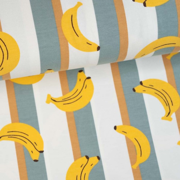 Baumwolljersey Banane weiß