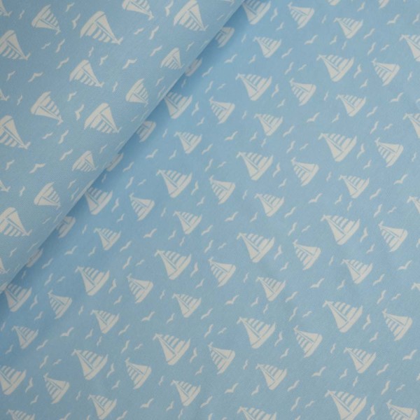 Baumwolljersey Schiffchen hellblau