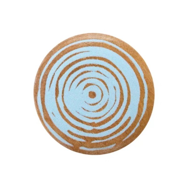 Holzknopf Öse spirale 25mm hellblau