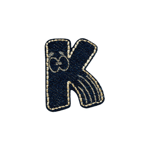 Applikation Jeans Buchstabe K